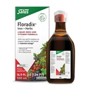 Floradix Jern & Urter - Flydende urtetilskud til energistøtte - Jerntilskud med C-vitamin & B-kompleks - for mænd og kvinder - 16,9 fl oz