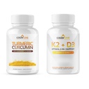 CogniTune Immuno & Cardiovaskulær Support Bundle - Vitamin D3 5000IE + Vitamin K2 med gurkemeje & Ginger