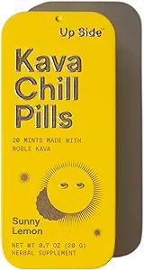 Up Side Kava Chill Pills, Kava Kava Candy Moon Mint Flavor, Naturligt supplement til rolig & stress support, 6 Pack 20 Mints