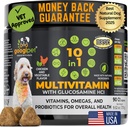 Gogipet Premium 10 i 1 Hund Vitamin Multivitamin Chewable med Probiotika til Gut Sundhed, Hund Vitamin og Kosttilskud w / C-vitamin & Glucosamin til fælles støtte (kylling & vegetabilsk smag)