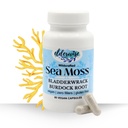Elderwise Sea Moss Capsules - Sea Moss med Burdockroot & Bladderwrack - Superfood supplement - 60 Vegan Capsules - 30 dages forsyning - Dosering 2 om dagen - 1400 mg