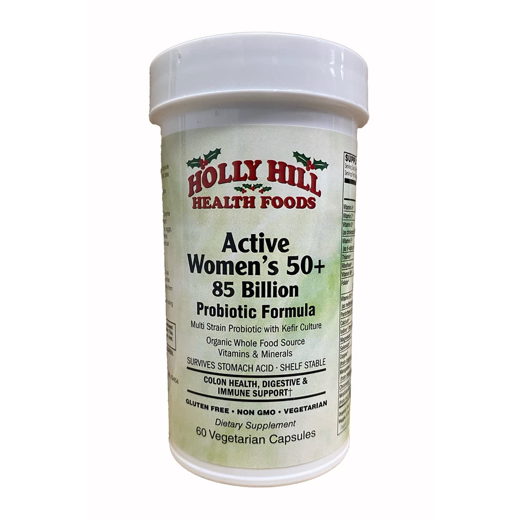 Holly Hill Health Foods Active Women's 50+ 85 Billion Probiotic Formula, 60 Vegetarian Capsules