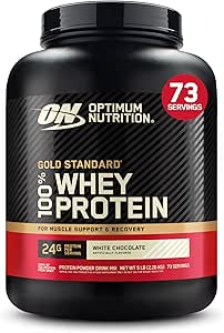 Optimum Nutrition Gold Standard 100% Whey Protein Powder, White Chocolate, 5 Pund (Packaging May Vary)