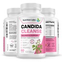 Candida Cleanse Supplement for Balance & Support, Candidase Detox, Kvinder & Mænd. Gut Health & Flora, pH-niveau, Intestinal Health. Lactospore ® Probiotika. Anti Yeast Overgrowth W / Oregano, Captain Acid