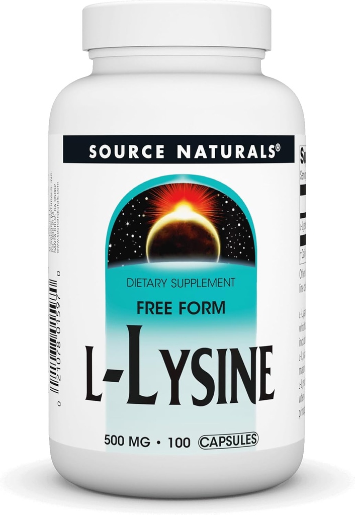 Kilde Naturals L- Lysin Free Form -Aminosyretilskud understøtter energidannelse & kollagen - 100 kapsler