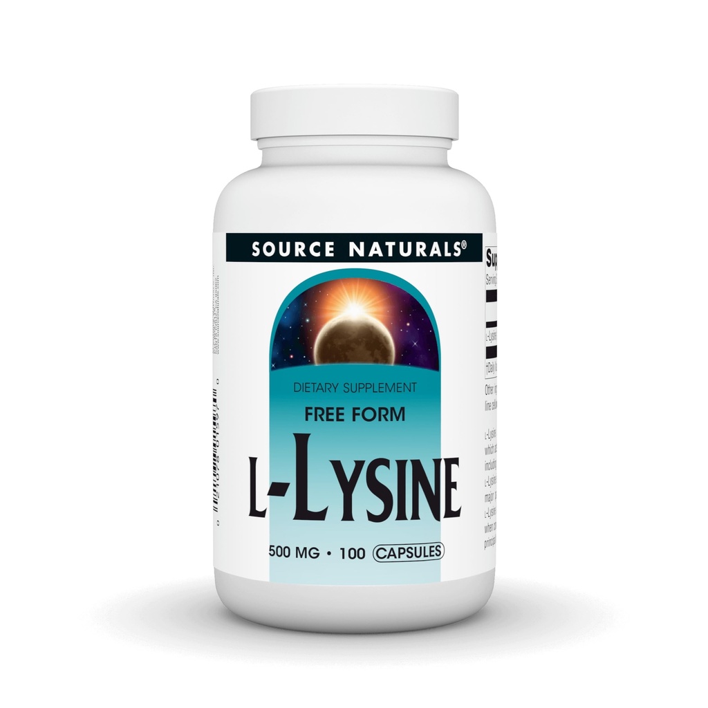 Kilde Naturals L- Lysin Free Form -Aminosyretilskud understøtter energidannelse & kollagen - 100 kapsler