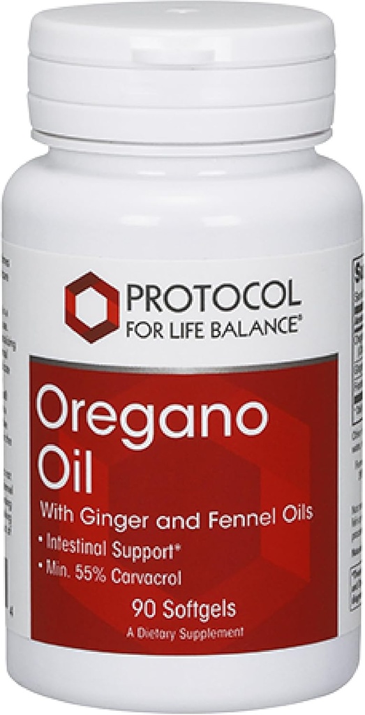 PROTOKOL OM LIV BALANCE Oregano Oil 0,2 ml - til intestinal støtte - minimum 55% carvacrol - med Ginger & Fennel Oil - Dairy Free & Egg Free - 90 Softgels