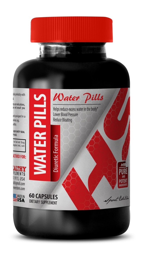 WATER AWAY PILLS - Cranberry Fruit, Juniper Berry, Buchu Leaf, Dandelion Leaf, Green Tea Leaf, Apple Cider Vinegar, Cornsilk, Watermelon Fruit, Paprika, water away complex, water pills 1Bot