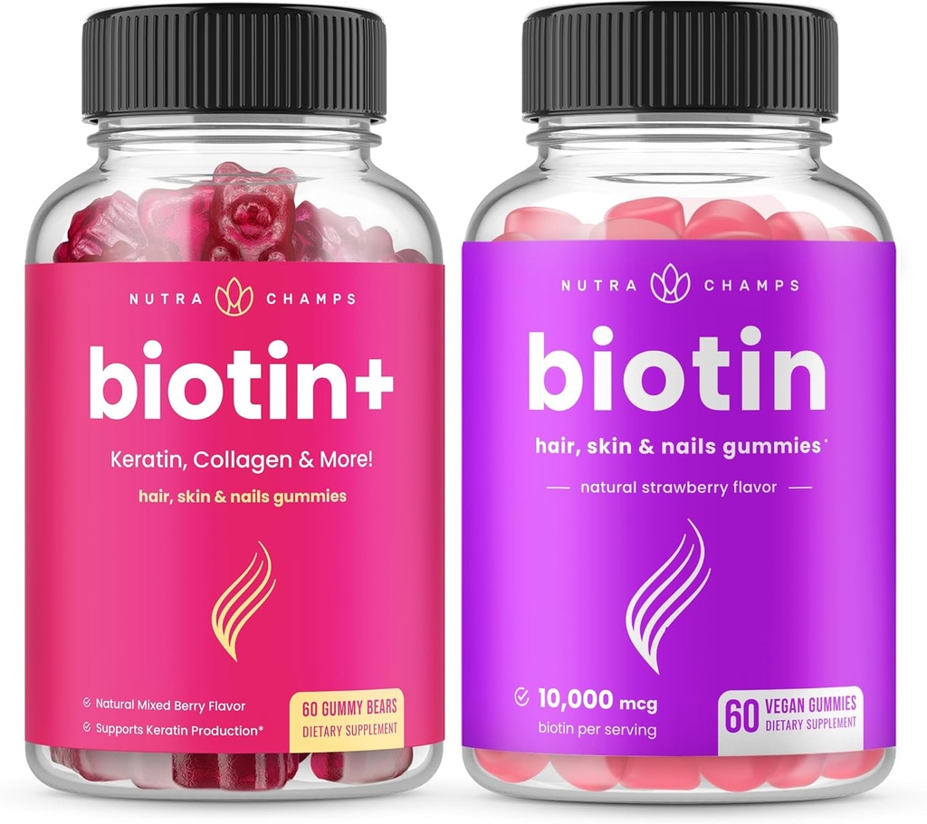 NutraChamps Biotin + & Biotin. Den komplette duo til hår, hud og negle.