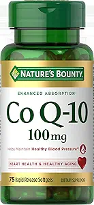 Nature 's Bounty CoQ10, Hjælper med at opretholde sundt blodtryk, 100 mg, Rapid Release Softels, 75 Greve