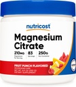 Nutricost Magnesium Citrate Powder (Fruit Punch, 250 Gram)