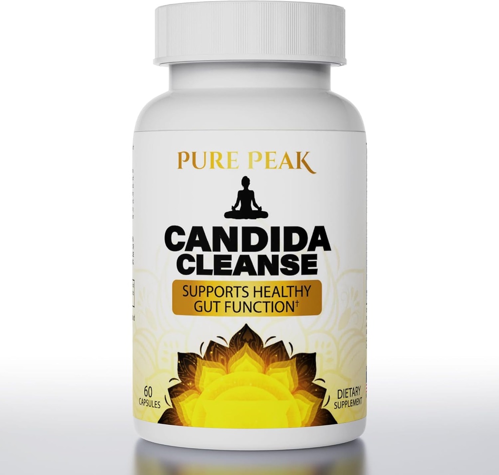 Candida Cleanse - Gut & Colon Support (60 kapsler) - for mænd og kvinder - naturlige urter til intestinal Detox - Oregano Leaf, ormwood, sort valnød, kapillesyre