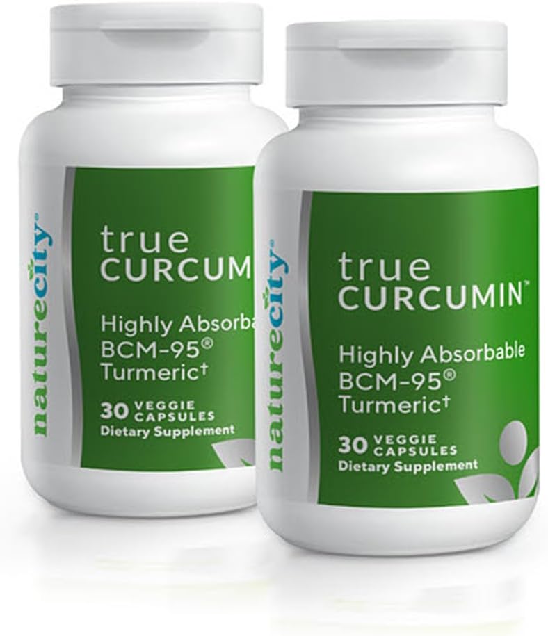 NatureCity True- Curcumin Gurmeric Supplementet 124; Non- GMO Tumerisk og Curcumin 500mg Curcumin Kapsler Vitamin Kosttilskud 124; Op til 700% stigning i Absorption (60 dages forsyning)