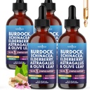 NEW AGE Lymphatic Drainage Supplement - Burdock Lymphatic Support Drops - Burdock Root, Mullein, Echinacea, Elderberry, Dandelion, Astragalus, Milk Thistle, Red Clover - 8 oz