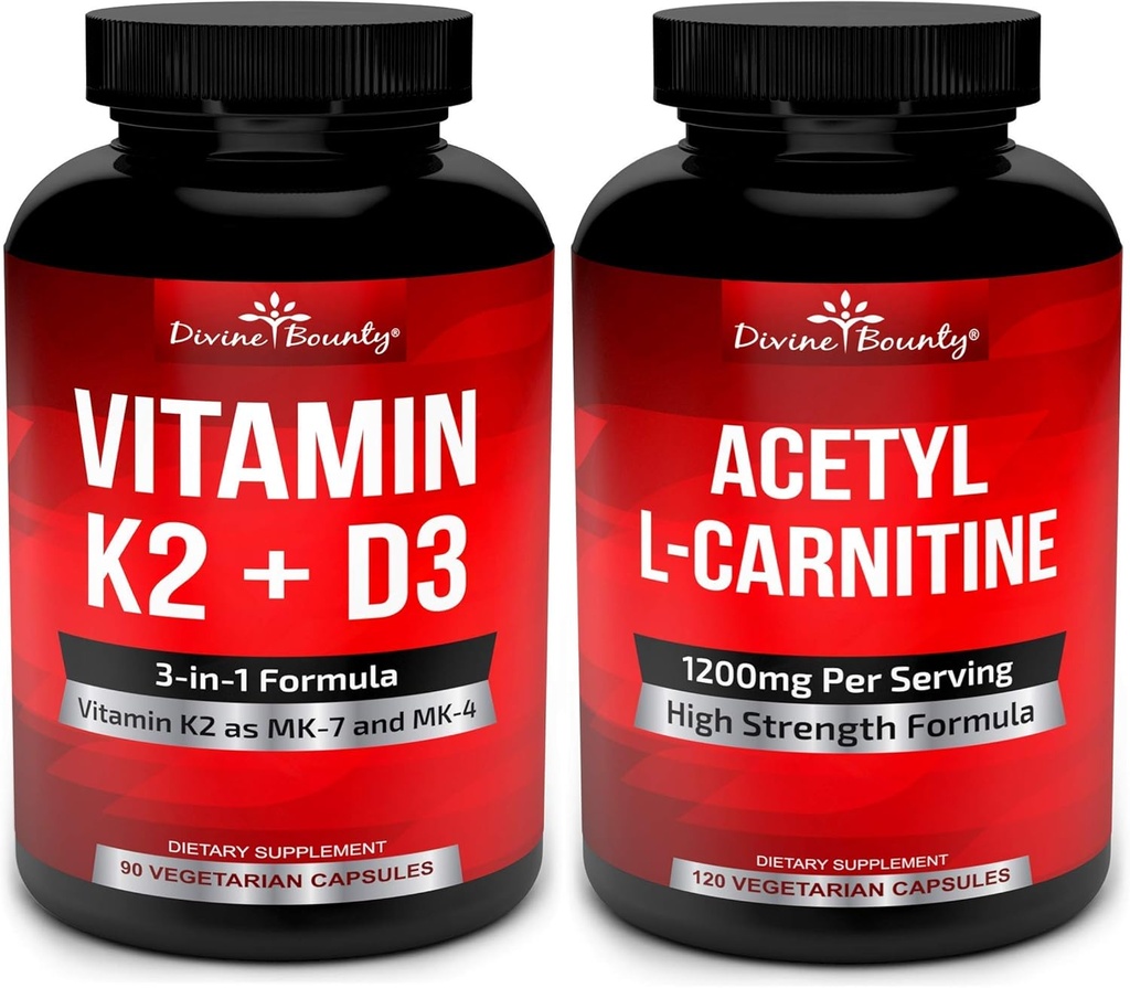 Vitamin K2 med D3 & Acetyl L- Carnitin Bundle