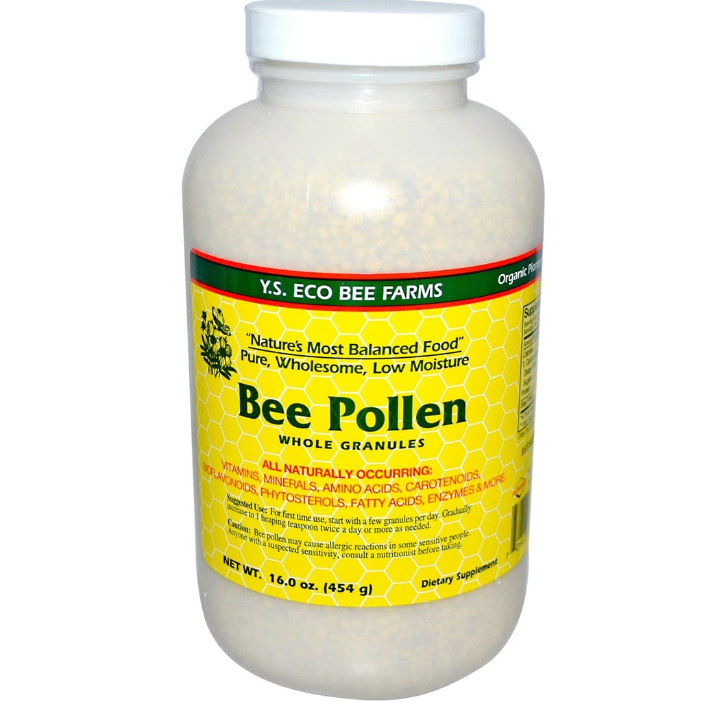 Bee Pollen - Lav Fugt Hele Granularer YS Eco Bee Farms 16 oz Granulat