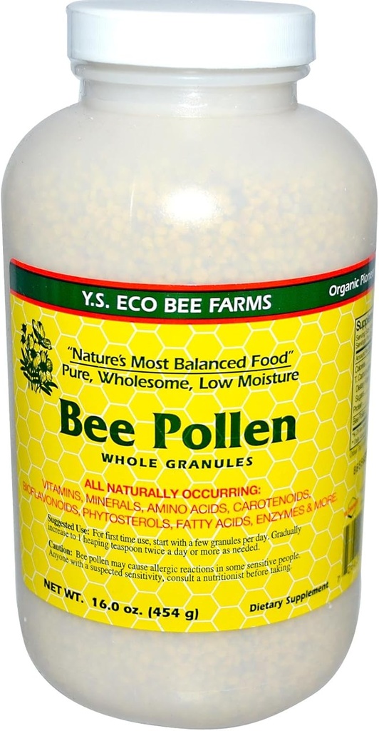 Bee Pollen - Lav Fugt Hele Granularer YS Eco Bee Farms 16 oz Granulat