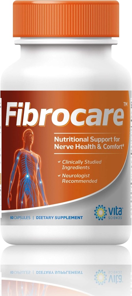Vita Sciences FibroCare Fibromyalgi supplement til hurtig reparation nerve sundhed. Naturlig R- ALA Form 40x Styrke med vitaminer og antioxidanter til Renew og Revitalize Feet, hænder, ben og legetøj. 60 Ct.