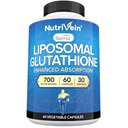 Nutrivein Premium Liposomal Glutathion Supplement 700 mg - 60 Caps - Pure Reduceret Glutathione Setria - Master Antioxidant - Cell Protection, Cleansing, Lever, hjerne, Vitality, og forsvar