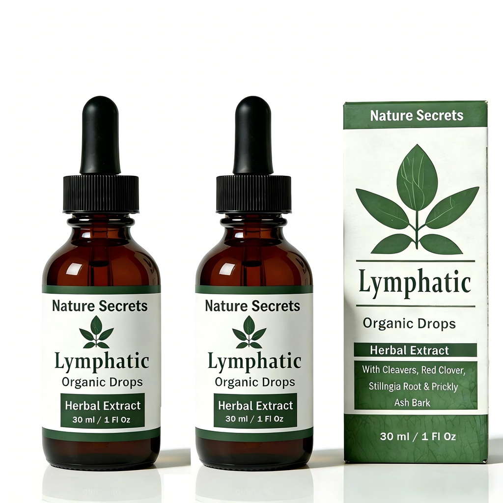 Nature Secrets Lymphatic Drainage Drops, with Stillingia Root, Cleavers, Prickly Ash, Red Clover, for Lymphatic Support and Digestive Comfort, Plant-Based Herbal Extract, Alcohol-Free, Non-GMO, 60 ml