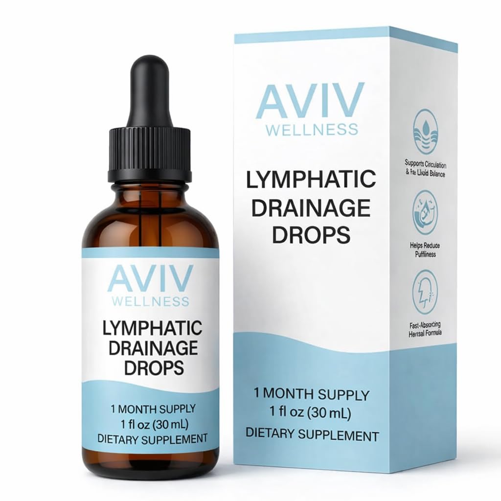 IRMI Avivwellness Lymphatic Drainage Drops, Organic Lymphatic Liquid Drops- Herbal Liquid Blend - 1 fl oz (30 mL)