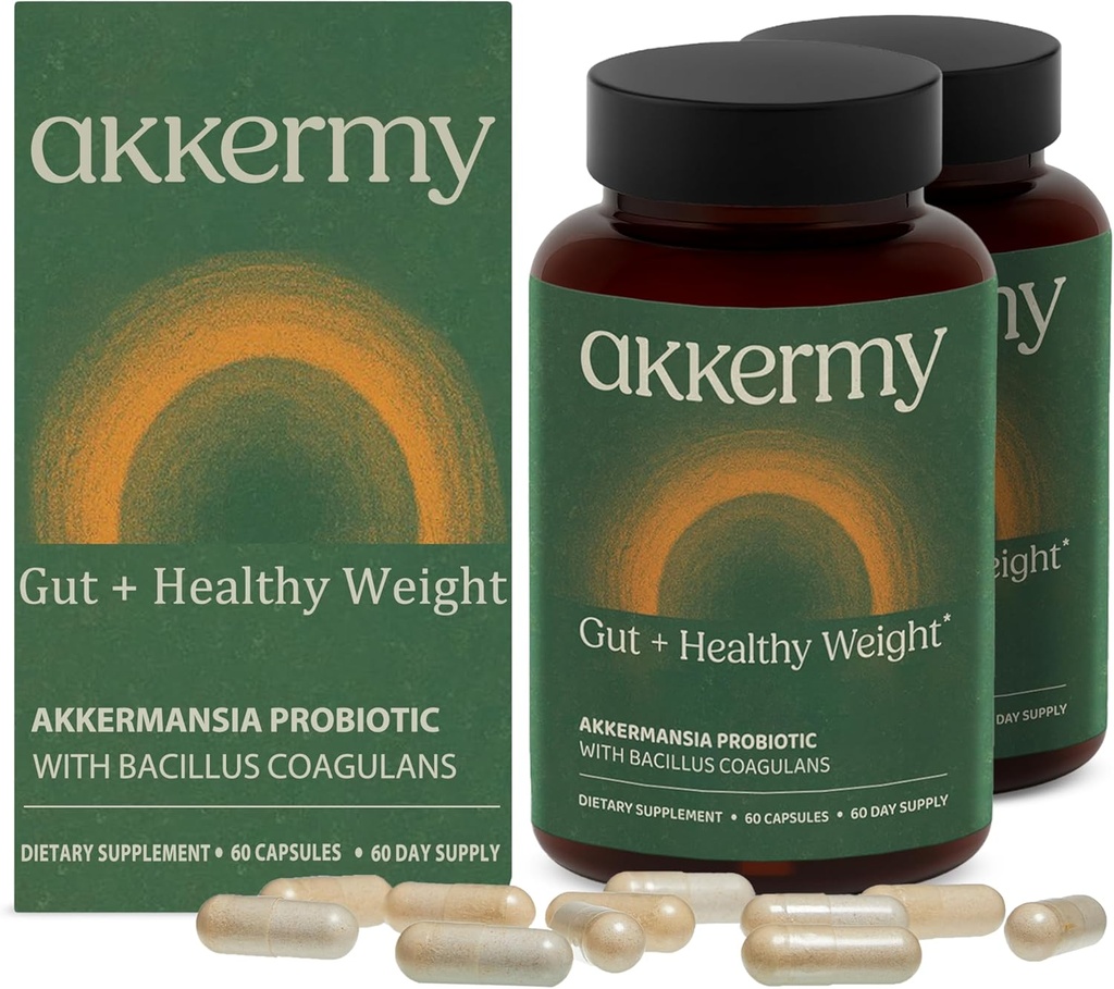 Akkermansia Probiotic for Appetite & Craving Control Measures GLP-1 & Boosts Sund Vægt Mea124; 120 Day Supply Measures 124; Made in USA Measures 124; Bacillus Coagulans, B2, D3 & Chrom Measures 124; SIBO Friendly, Vegan, Gluten Free