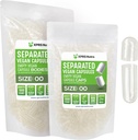 XPRS Nutra Vegan Størrelse 00 Separated Kapsler - 1000 Grev Premium Tomme Kapsler Separeret i poser - Clear Tom 00 Pills til DIY Supplement Fyldning