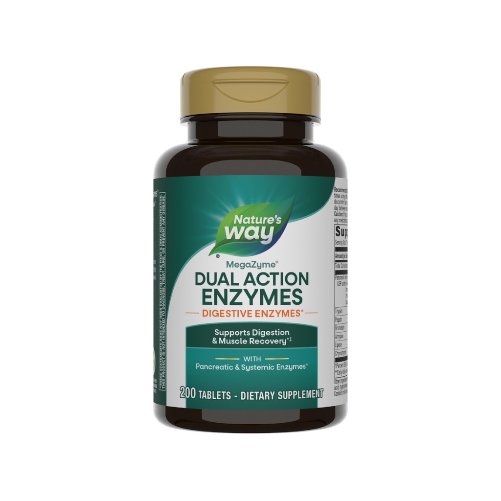 Nature 's Way Mega- Zyme, Pankreatic & Systemiske Enzymer *, Relieves Lejlighedsvis muskelømhed på grund af overeksponering og motion, * fordøjelsesstøtte *, 200 tabletter (Packaging May Vary)
