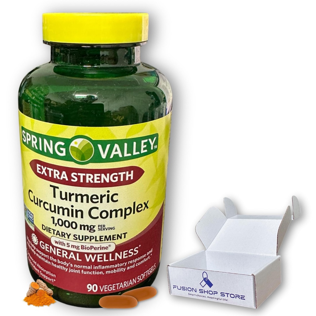 Turmeric Curcumin 1000 mg- Complex Extra Strength 90 softgels (Pack of 1), Boxed by Fusion Shop Store