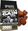 Bully Max 11- 1 Muskel Gain Power Chews - High Protein Dog supplement med Aminosyrer - Sunde behandlinger for hvalpe & voksne hunde - Premium Muscle Builder for alle racer - 75 Tasty Soft Dog Chews