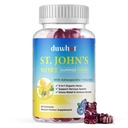 John 's Wort Gummies 600mg, 3 i 1 Organic Herbal Kosttilskud til Stress Relief, Nervesystemet Support, med Ashwagandha & Holy Basil Extract til voksne & Børn, Non- GMO, Vegan, 60 ct.