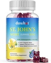 John 's Wort Gummies 600mg, 3 i 1 Organic Herbal Kosttilskud til Stress Relief, Nervesystemet Support, med Ashwagandha & Holy Basil Extract til voksne & Børn, Non- GMO, Vegan, 60 ct.