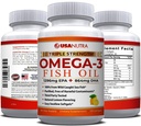 Omega 3 Fish Oil Supplement 3600mg med EPA og DHA for kvinder og mænd støtter fælles, hjerne og hjerte sundhed 120 Softgels, 40 dages forsyning