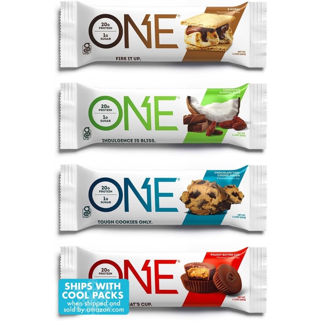 ONE Protein Bars, Chocolate Lovers Variety Pack, Gluten Free Protein Bars with 12g Protein and 1g Sugar, Pantry Staples, 2.12oz (12 Count)