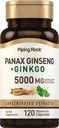 Piping Rock Panax Ginseng & Ginkgo Biloba Supplement 124; 5000 mg