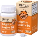 Renzo's Bright & Brainy Vitamin B6, Dissolving Kids Vitamin B6, 60 Sugar-Free Melty Tabs, Oh Oh Oh Orange Flavored