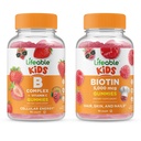 Lifeable B Complex Kids + Biotin Kids, Gummies Bundle - Great Tasting, Vitamin Supplement, Gluten fri, GMO fri, Chewable Gummy