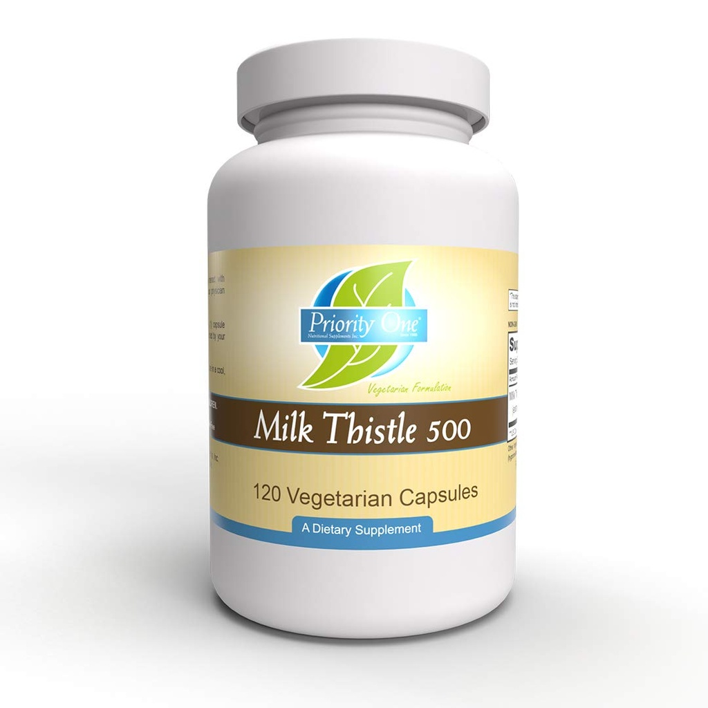 Priority One Vitamins Milk Thistle/Silymarin 80% 120 Vegetarian Capsules - High Potency, clinically dosed Supporting Healthy Liver Function.*