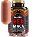 Maju Superfoods Organic Red Maca Root Capsules 120ct - Kvinder Focus Curve Enhancement Nutrition Booster piller, Gain for lår, Pulver i Pille supplement