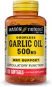 MASON NATURAL Hvidløgsolie 500 mg Odorless Allium Sativum Supplement - Understøtter sund cirkel funktion, 100 Softgels