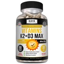 Kaya Naturals Vitamin K2 med D3 5000IE tillæg til mænd og kvinder - Let at synke - Bioperine kapsler (60 greve (pakke med 1))