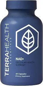 Terra Health Essentials NAD + - Cellular Energy, Metabolisk Reparation, sund aldring af hjerte, hjerne & muskel - Alle naturlige, 30 dages forsyning