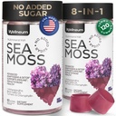 Multimineral Sea Moss Gummies 3000 Mg med Probiotic, Bladerwrack, Black Seed Oil, Ashwagandha, Burdock Root (2 Pack) - Irsk Seamoss for Immunity, Thyroid og Gut Health - Vegan, Sukker Free