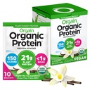 Orgain Organic Vegan Protein Powder, Vanilla Bean - 21g Plant Protein, 5g Prebiotic Fiber, Lav Carb, Ingen laktoseingredienser, Ingen tilsat sukker, Non- GMO, For Shakes & Smoothies, 10 Rejsepakker