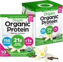 Orgain Organic Vegan Protein Powder, Vanilla Bean - 21g Plant Protein, 5g Prebiotic Fiber, Low Carb, No Lactose Ingredients, No Added Sugar, Non-GMO, For Shakes & Smoothies, 10 Travel Packs