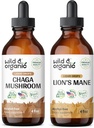 Wild & Organic Chaga Mushroom Tinktur 4 fl oz & Lions Mane Mushroom Tinktur 4 fl oz