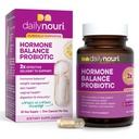 Daglig Nouri Hormone Balance Probiotic for Womens against 124; Understøtter Sund Østrogen, PMS, PCOS, Perimenopause, Vaginal pH, Gær, Gut Sundhed, Hud & Immunitet