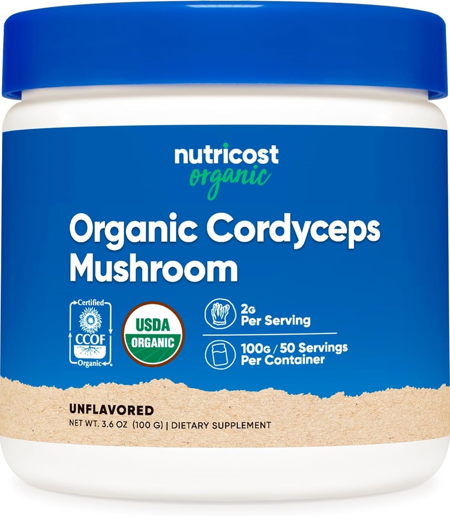 Nutricost Organic Cordyceps Powder 100 Grams - USDA Certified Organic, Non- GMO, Gluten Free