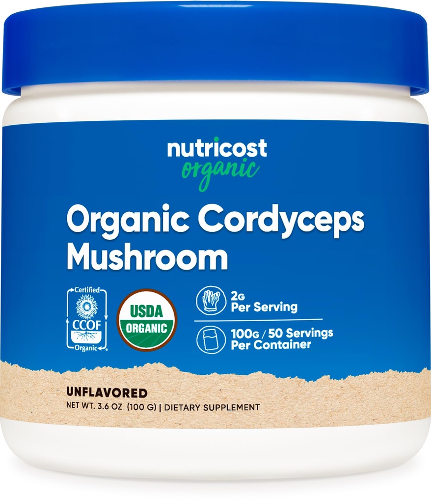 Nutricost Organic Cordyceps Powder 100 Grams - USDA Certified Organic, Non- GMO, Gluten Free