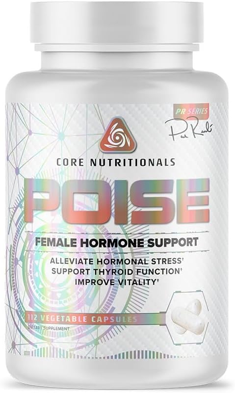 Core Nutritionals Poise Female Hormone Support Memorial 124; Thyreoidea Hormone Balance & Menstrual Support Memorial 124; med Magnesium & Jod Memorial 124; Antioxidant Rich Memorial 124; 112 Vegetabilske kapsler